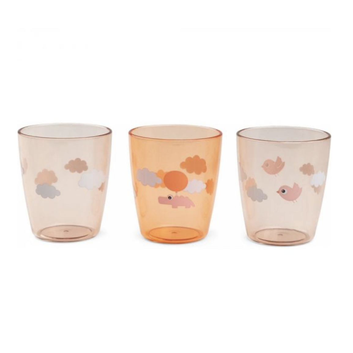 Set de 3 gobelets Yummy Mini Glass Done By Deer (Happy Clouds Papaya)