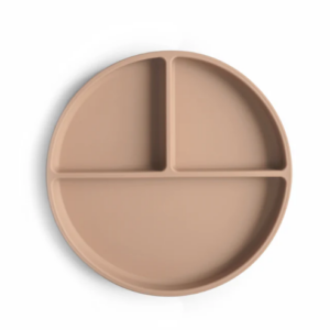 Assiette en silicone à ventouse/compartiments Mushie (Natural)