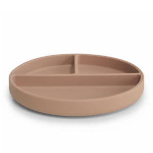 Assiette en silicone à ventouse/compartiments Mushie (Natural)