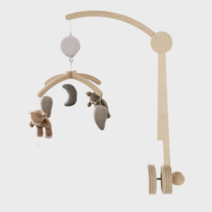 Mobile musical en bois naturel Noukies (Orso & Fluffy)