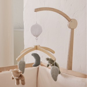 Mobile musical en bois naturel Noukies (Orso & Fluffy)
