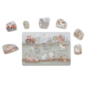Puzzle sonore en bois à encastrer 'Little Farm' Little Dutch