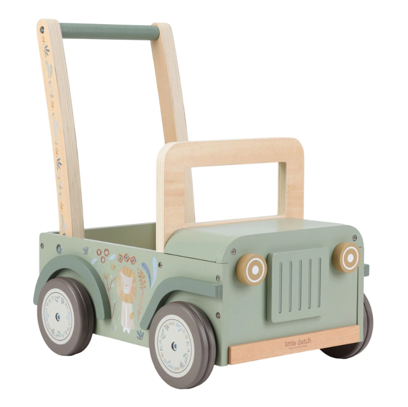 Chariot de marche en bois Little Dutch (Voiture Safari Friends)