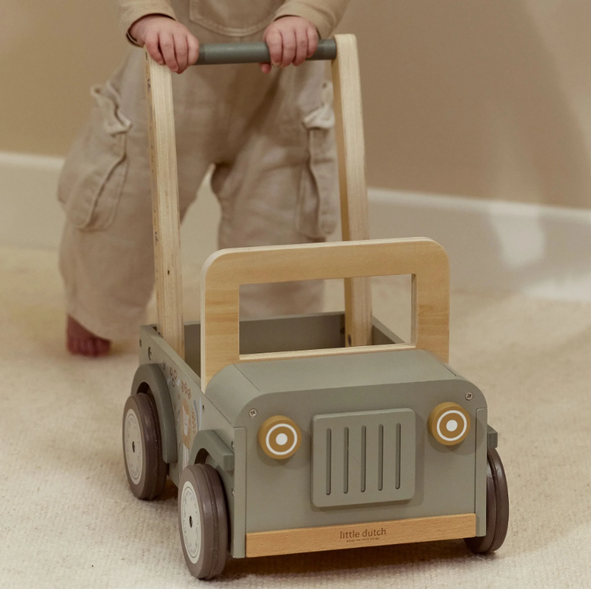 Chariot de marche en bois Little Dutch (Voiture Safari Friends)