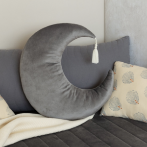 Coussin lune Pierrot Moon Velvet Nobodinoz (Slate Grey)