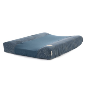 Housse de matelas à langer jersey Calma Nobodinoz (Gold bubble/Night Blue)