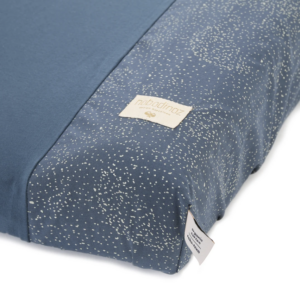 Housse de matelas à langer jersey Calma Nobodinoz (Gold bubble/Night Blue)
