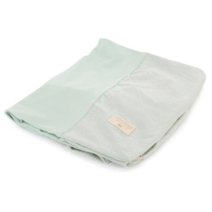 Housse de matelas à langer jersey Calma Nobodinoz (White bubble/Aqua)