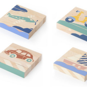 Lot de 4 puzzles en bois 'Transport' Nobodinoz (+ housse transport bateau)