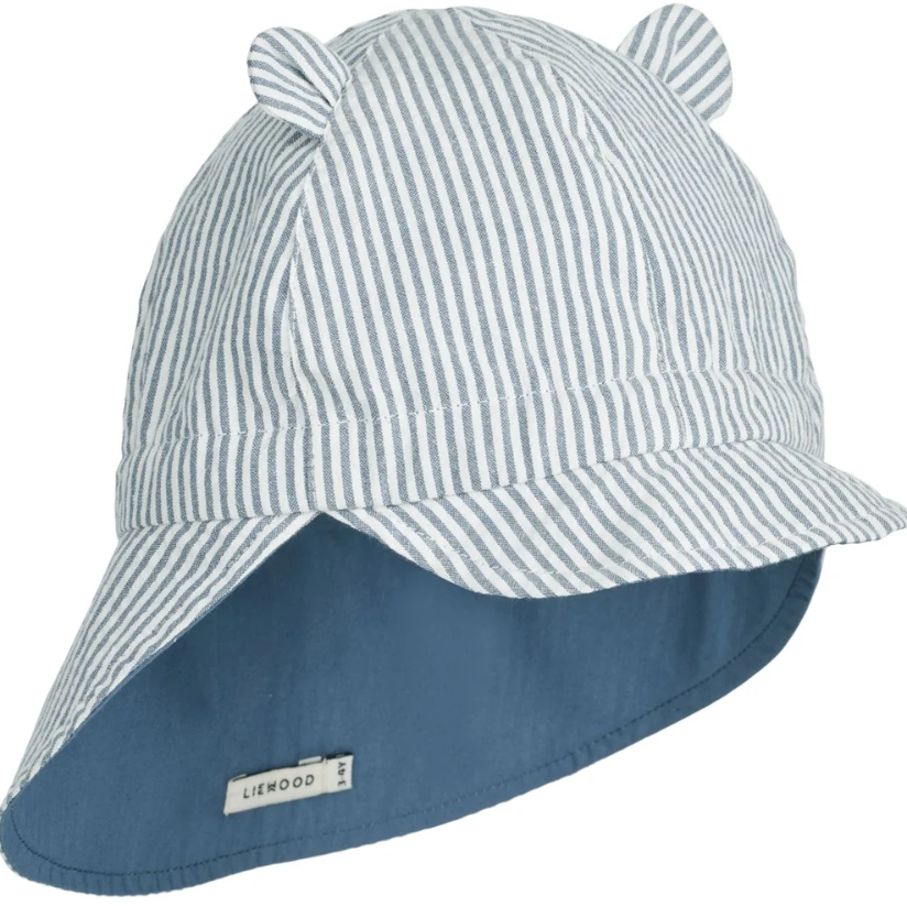 Chapeau de soleil réversible Gorm Liewood (Blue wave/Creme)